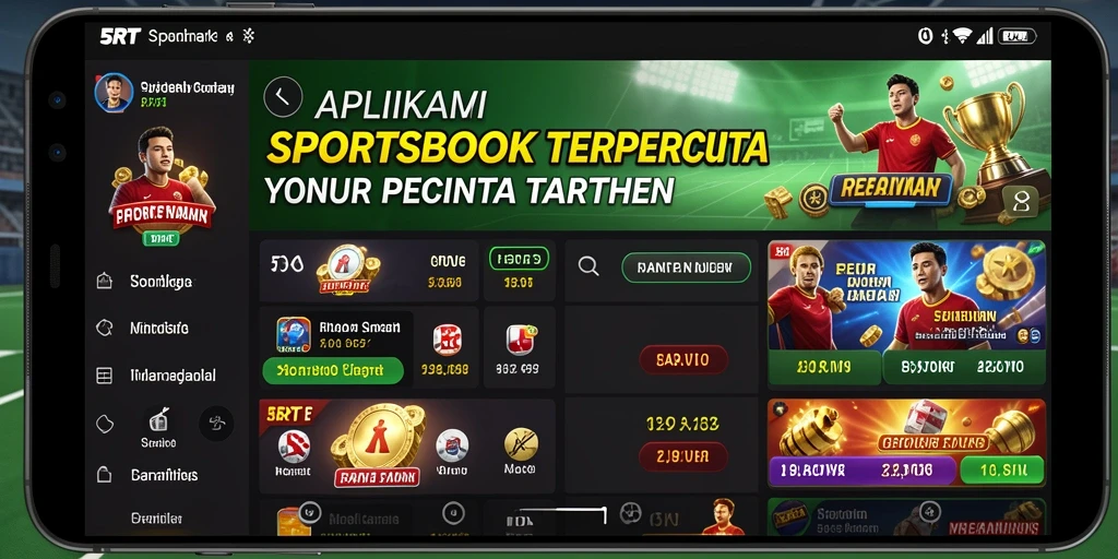 Tampilan utama 5RT dengan berbagai opsi taruhan olahraga.