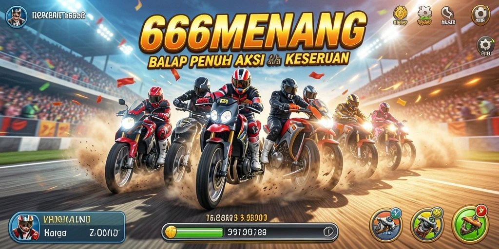 Tampilan gameplay balap yang menegangkan di 666MENANG.