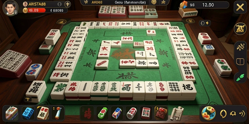Screenshot gameplay menarik dari ARISTA88 yang menunjukkan aksi Mahjong.