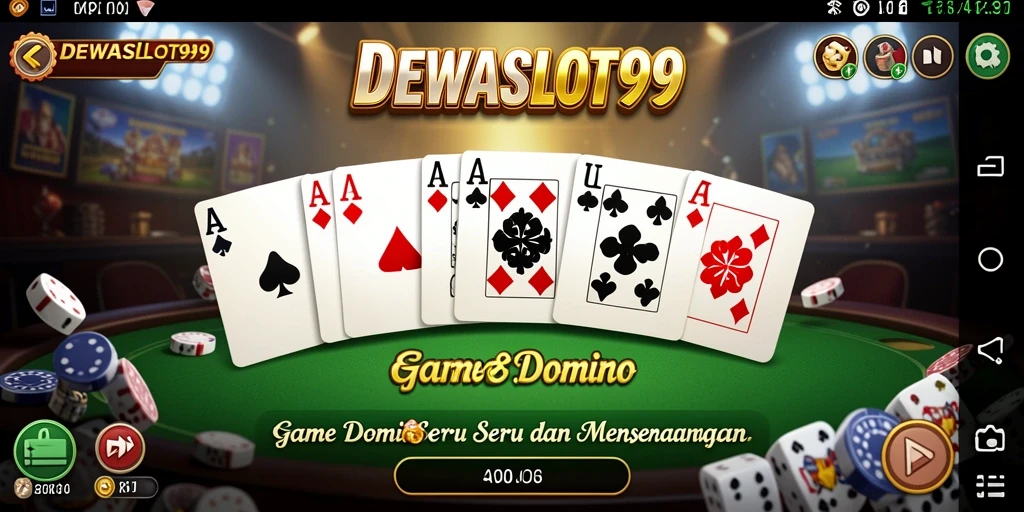 Screenshot permainan DEWASLOT99 dengan gameplay Domino yang seru.