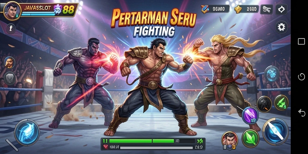 Tampilan seru pertarungan dalam game JAVASLOT88.