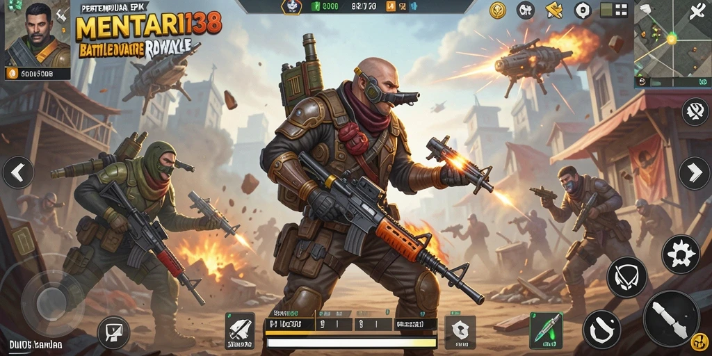 Screenshot gameplay MENTARI138 menampilkan aksi pertempuran yang intens.