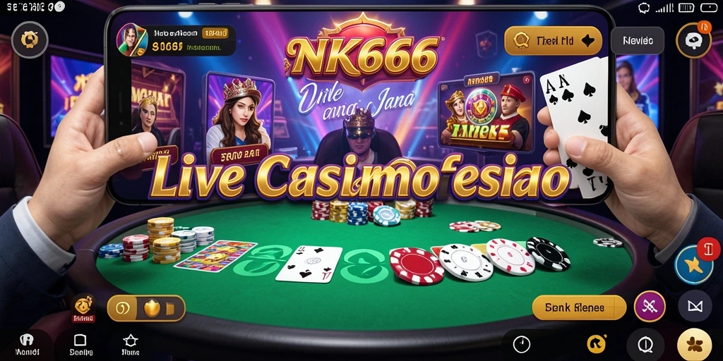 Menggambarkan gameplay Live Casino yang seru dan interaktif.