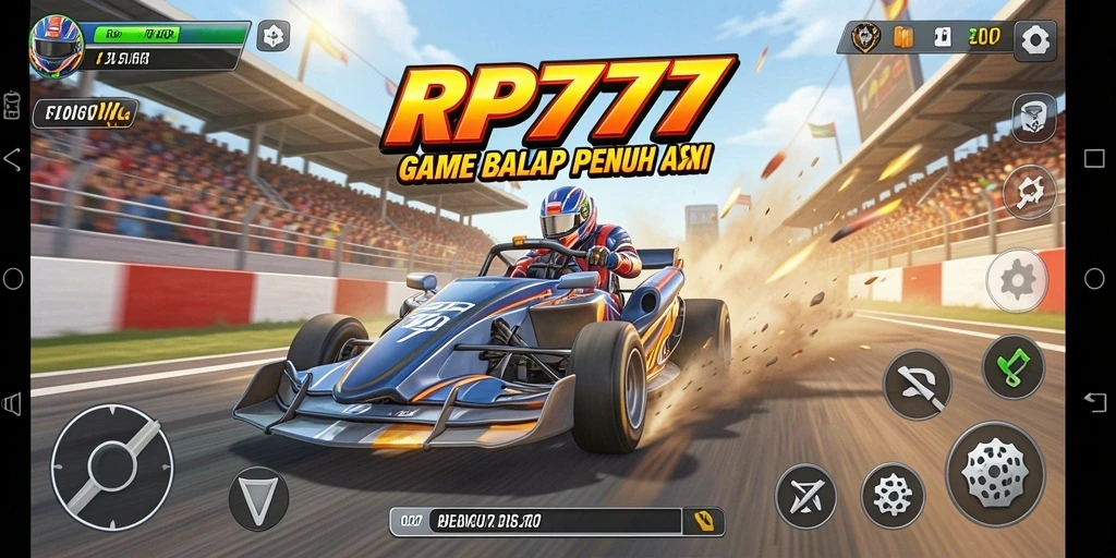 Screenshot gameplay RP777 menampilkan balapan yang cepat dan seru.