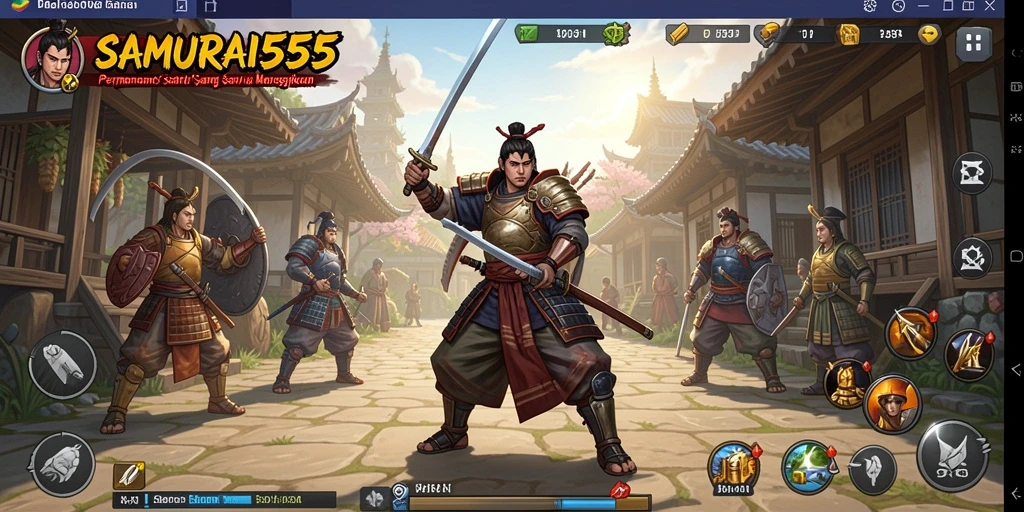 Tampilan utama gameplay <strong>SAMURAI555</strong> yang seru dan penuh warna.