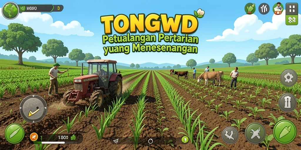 Screenshot gameplay TONGWD menunjukkan aktivitas bertani yang menarik.